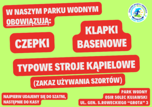 W Parku Wodnym obowiązują